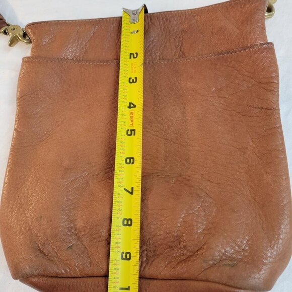 Vintage Libaire Brown Pebbled Leather Crossbody Purse - Picture 7 of 8